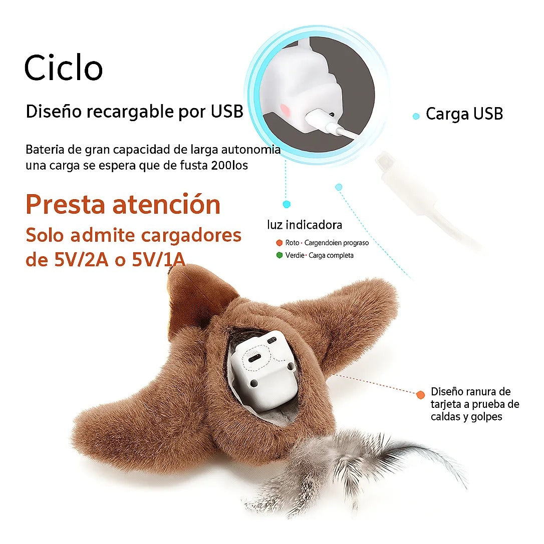 PAJARO VOLADOR RECARGABLE PARA GATOS
