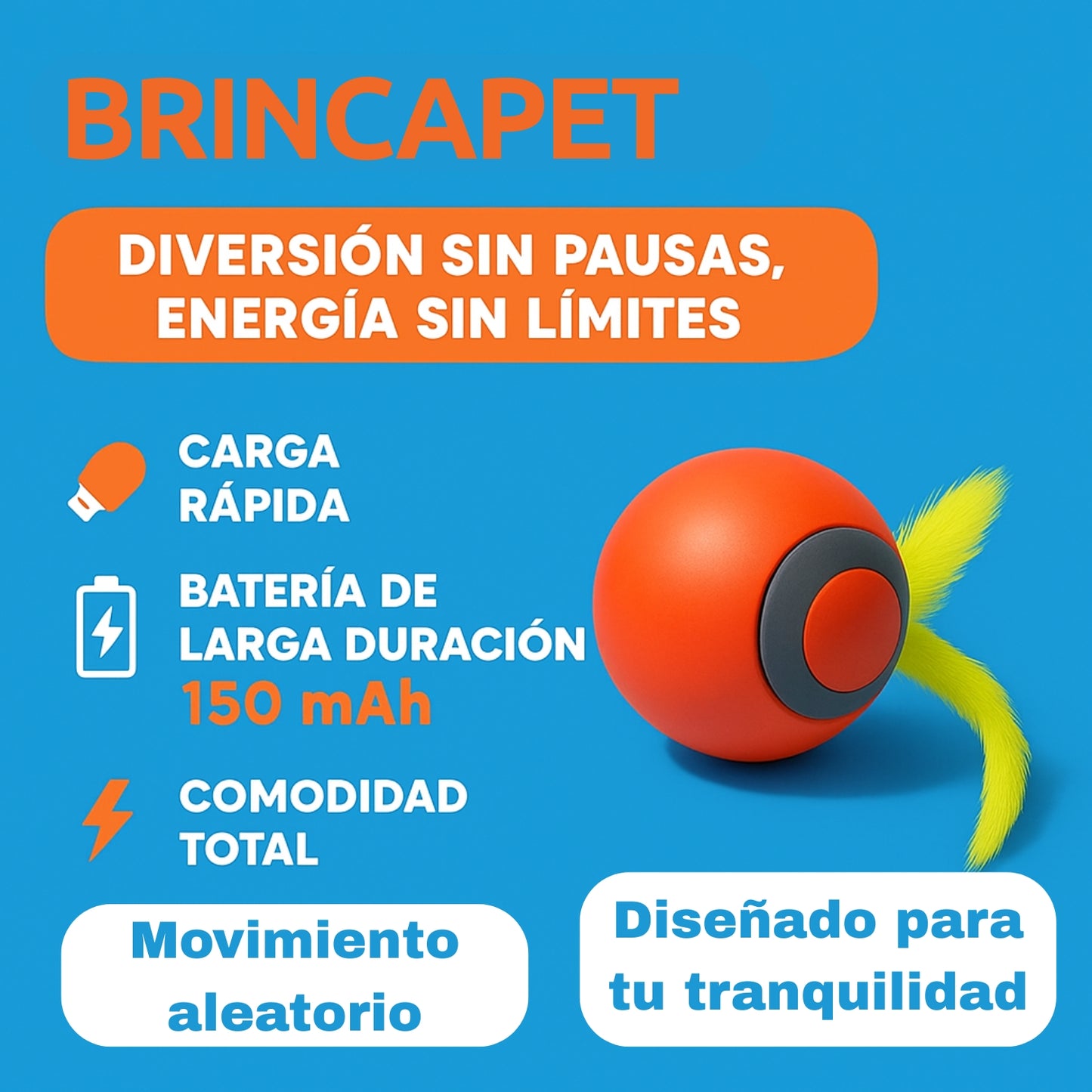 BrincaPet - Pelota interactiva para gatos - Juguete para Gatos